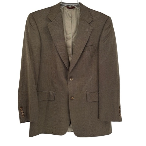 Hart Schaffner Marx Mens Size 38R Wool Blazer Sport Coat Suit Jacket Green/gold - Picture 1 of 10